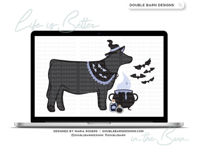 Witch Show Cattle Digital Download Halloween - PNG Ai SVG Files Included | Commercial Use