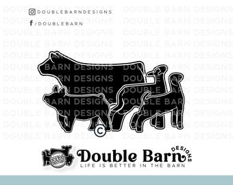 Updated Livestock Set Digital Download | Steer - Lamb - Goat - Pig | SVG - AI - PNG