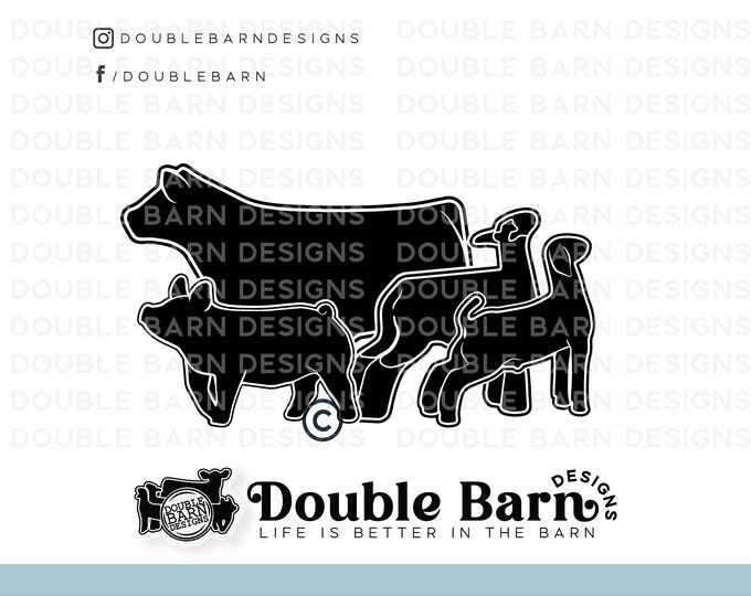 Updated Livestock Set Digital Download | Steer - Lamb - Goat - Pig | SVG - AI - PNG