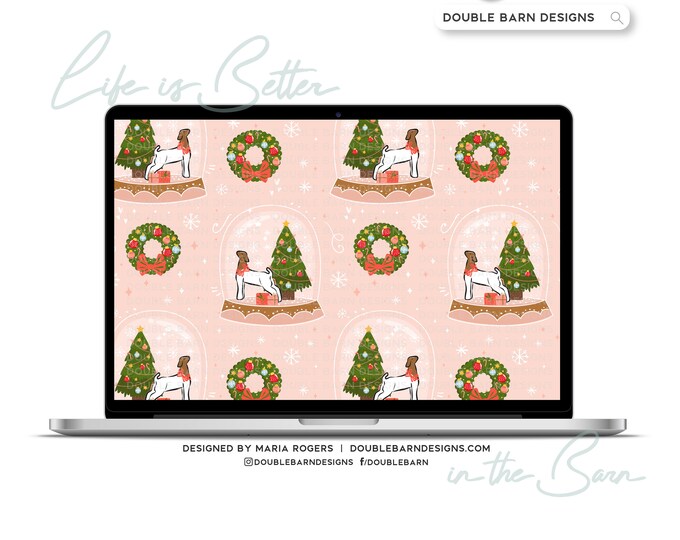 Show Goat Christmas Snowglobe Seamless Pattern - PNG JPG Ai Files Included | Commercial Use