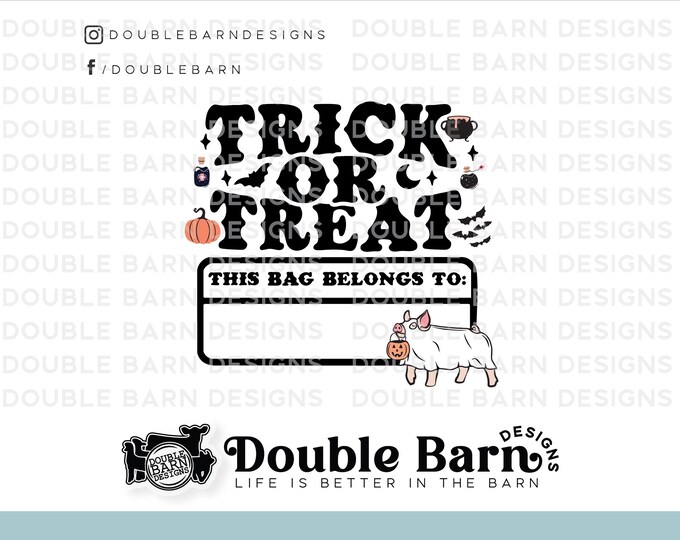 Trick or Treat Show Pig Sublimation Clip Art Design (PNG ONLY)
