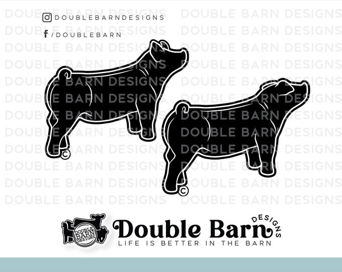 Show Pig Breeds Digital Downloads: Duroc, Chester, Yorkshire (SVG, AI, PNG)