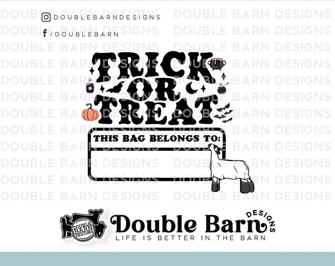 Trick or Treat Show Lamb Sublimation Clip Art Design (PNG ONLY)