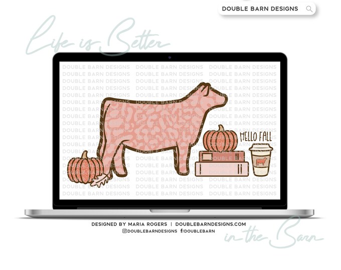 Cozy Pumpkin Spice Show Heifer Digital Download - PNG Ai SVG Files Included | Commercial Use