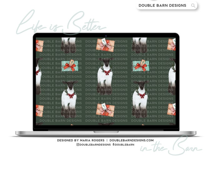 Watercolor Show Lamb Christmas Seamless Pattern - PNG JPG Ai Files Included | Commercial Use