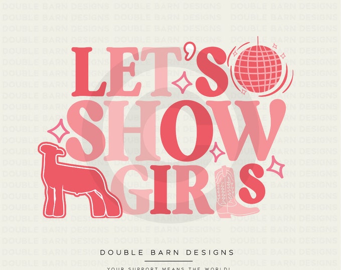 Let's Show Girls Lamb Tee Design: Livestock Clipart (PNG Files) (Digital Download)