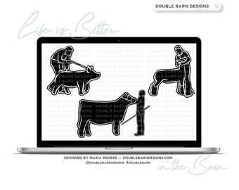 Livestock Showman Graphics Bundle: Pig, Cattle, Lamb (Digital Download)