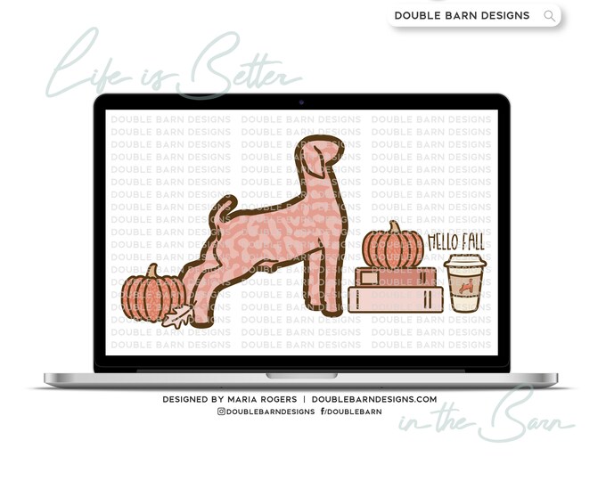 Cozy Pumpkin Spice Show Goat Digital Download - PNG Ai SVG Files Included | Commercial Use