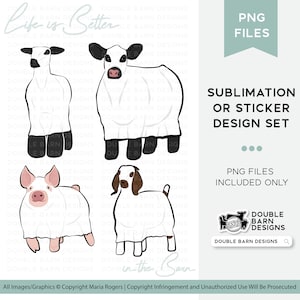2023 Ghost Livestock | Show Pig, Lamb, Goat, Steer | PNG SVG & Ai Files Included | Commercial Use