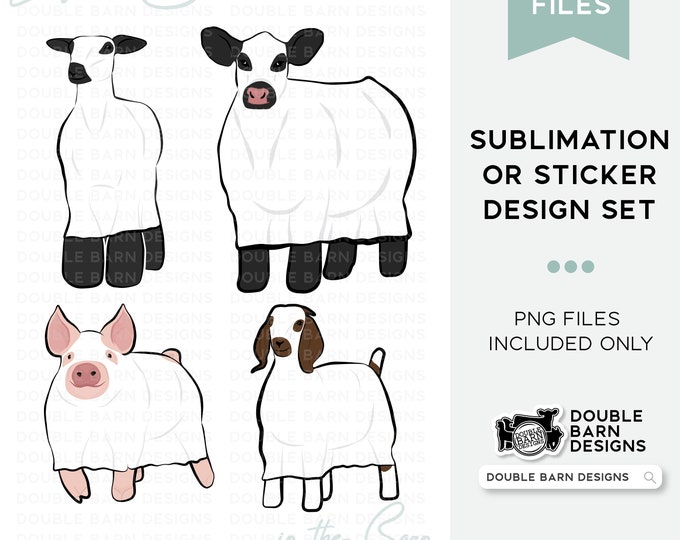 Livestock Ghost PNG SVG: Show Pig, Lamb, Goat, Steer Graphics (Commercial Use)