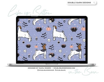 Halloween Goat Seamless Pattern: Witch Ghost Show (PNG JPG Ai SVG Files)