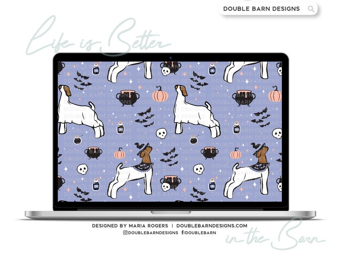 Halloween Goat Seamless Pattern: Witch Ghost Show (PNG JPG Ai SVG Files)