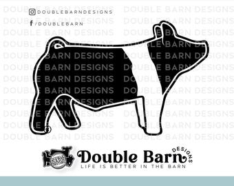 Hampshire Show Pig Backdrop Pig Digital Download - SVG - PNG - AI