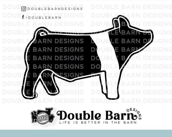 Hampshire Show Pig Backdrop Pig Digital Download - SVG - PNG - AI