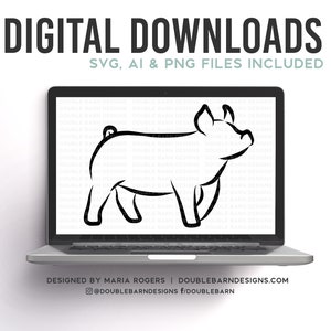 Line Style Pig Design | Show Pig Design | Market Pig Design | 4-H FFA Pig Design