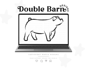 Line Style Duroc Show Pig - PNG - SVG - AI