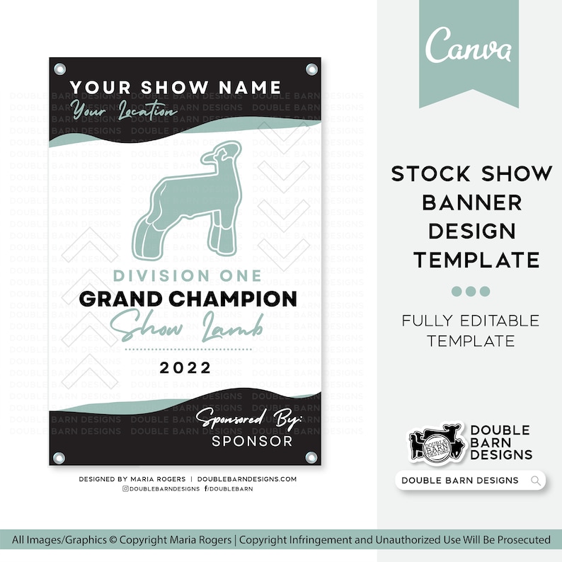 Stock Show Banner Canva Template Steer Pig Lamb Goat - Etsy