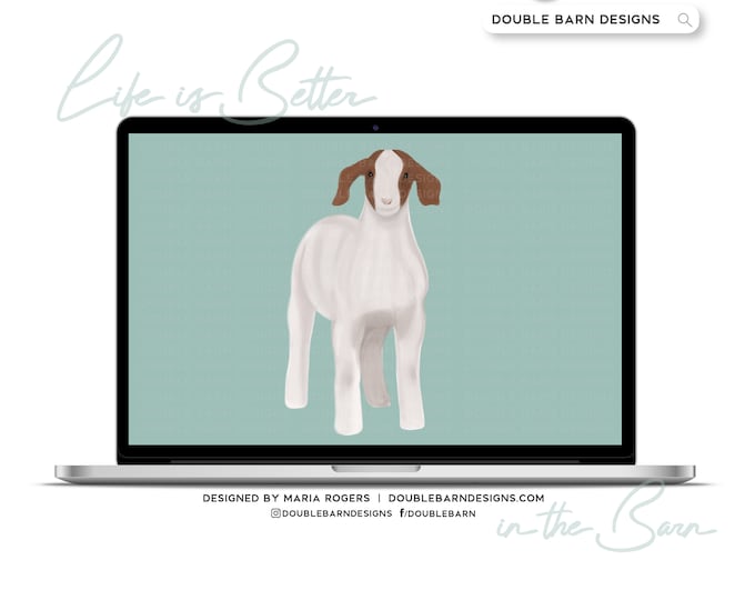 Watercolor Goat Digital Download - PNG JPG PDF Files Included | Commercial Use