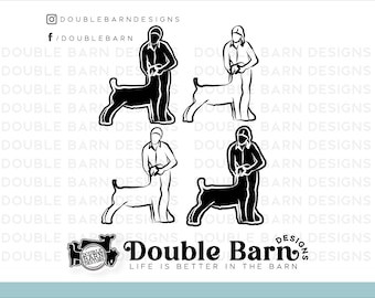 Goat Showmen SVG PNG: Livestock Graphics (Commercial License) (Digital Download)