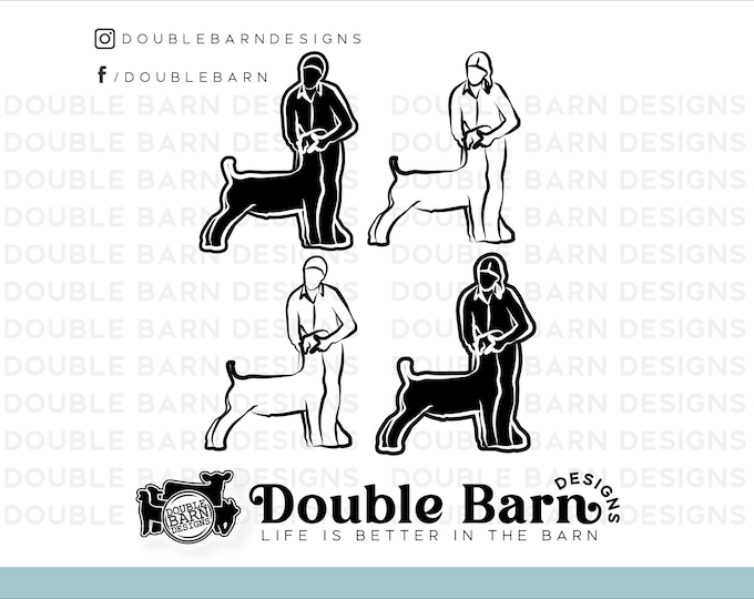 Goat Showmen SVG PNG: Livestock Graphics (Commercial License) (Digital Download)