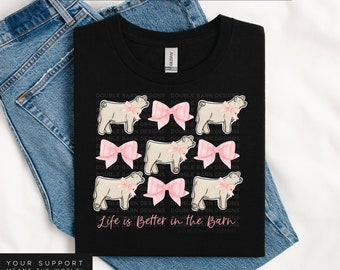Coquette Bow Show Steer Sublimation Design - PNG Files Included | Commercial Use