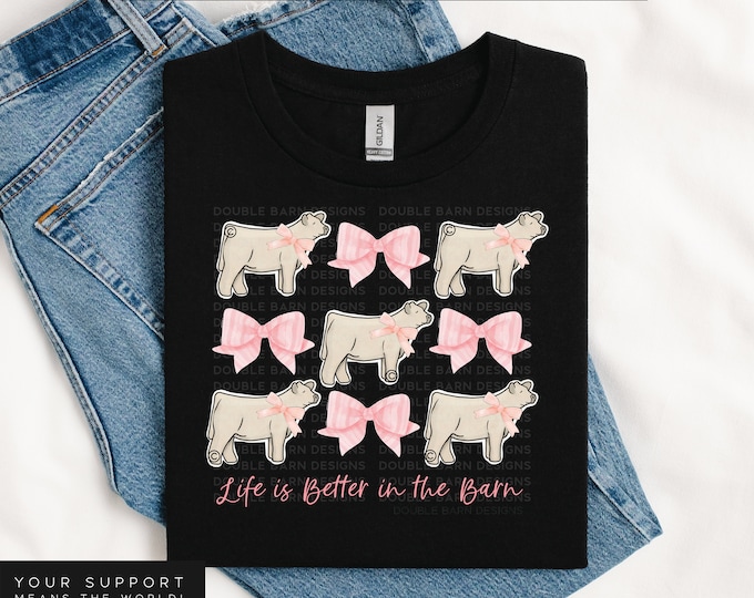 Coquette Bow Show Steer Sublimation Design - PNG Files Included | Commercial Use
