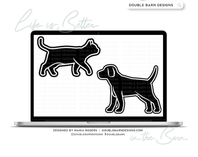 Cat and Dog Digital Download  | SVG AI and PNG Files