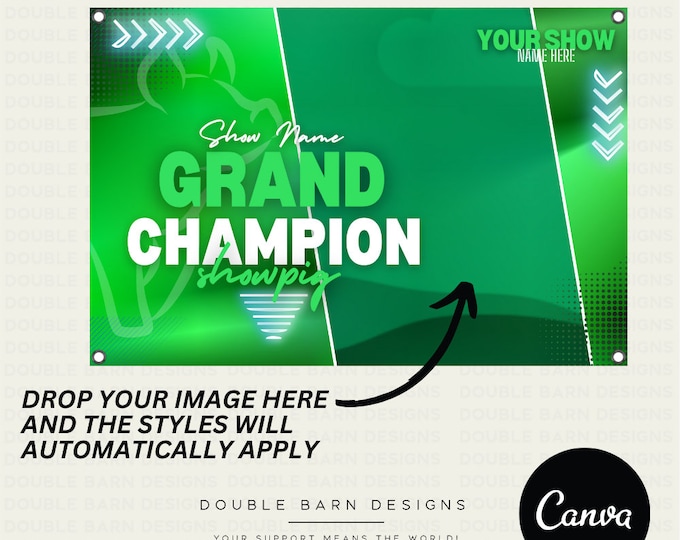 Stock Show Banner Canva Template: Editable Livestock Design (3x2')