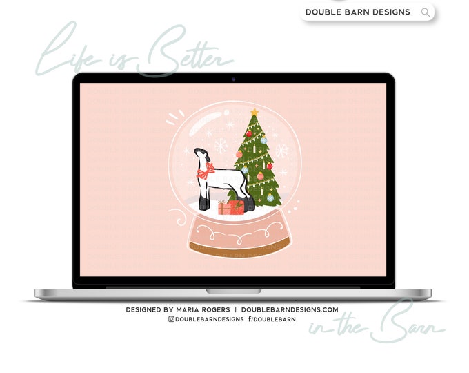 Christmas Snowglobe LAmb Digital Download - PNG Ai JPG Files Included | Commercial Use