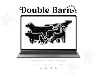 Livestock Set Digital Download | Dairy - Steer - Lamb - Goat - Pig - Chicken | SVG - PNG - AI