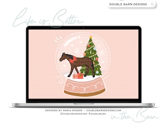 Christmas Snowglobe Horse Digital Download - PNG Ai JPG Files Included | Commercial Use