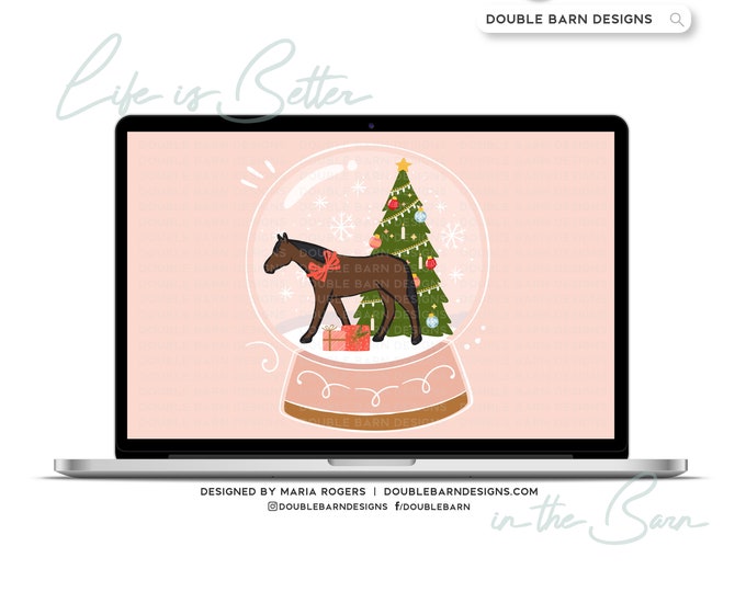 Christmas Snowglobe Horse Digital Download - PNG Ai JPG Files Included | Commercial Use