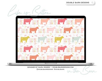Show Steer Seamless Pattern: Livestock PNG JPG Ai Files (Commercial Use)