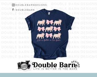 Coquette Bow Show Pig Sublimation Design - PNG Files Included | Commercial Use