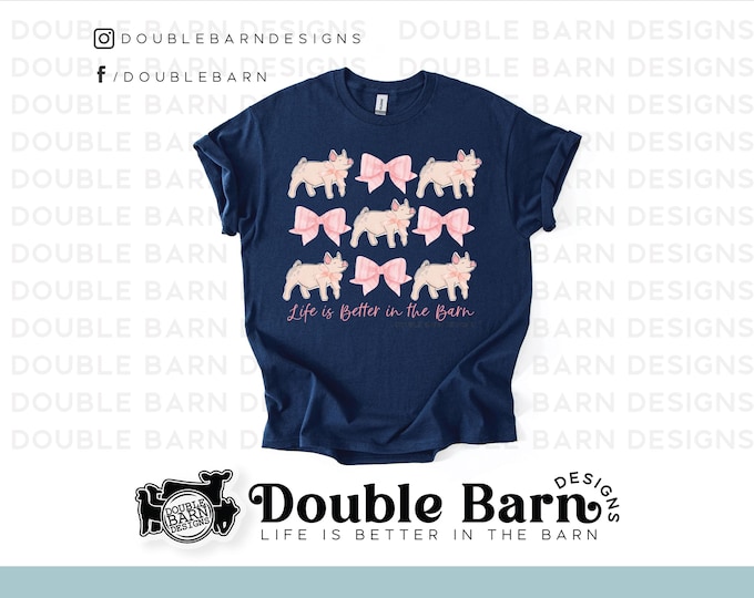 Coquette Bow Show Pig Sublimation Design - PNG Files Included | Commercial Use