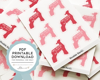 Valentines Day Stock Show Lamb Printable Downloads | Personal Use Only (Printable PDF)