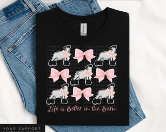 Coquette Bow Show Lamb Sublimation Design - PNG Files Included | Commercial Use