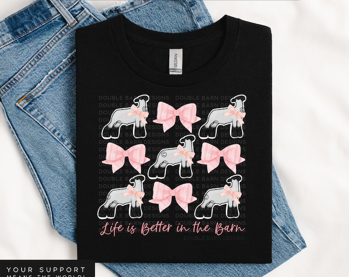 Coquette Bow Show Lamb Sublimation Design - PNG Files Included | Commercial Use