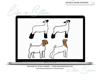 Lambs and Goats Set | Digital Downloads - SVG, PNG, Ai Files | Commercial License
