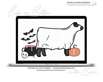 Halloween Show Cattle Black Digital Download - PNG Ai SVG Files Included | Commercial Use