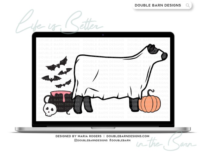 Halloween Show Cattle Black Digital Download - PNG Ai SVG Files Included | Commercial Use