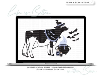 Witch Show Dairy Cow Digital Download Halloween - PNG Ai SVG Files Included | Commercial Use