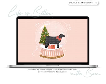 Christmas Snowglobe Heifer Digital Download - PNG Ai JPG Files Included | Commercial Use