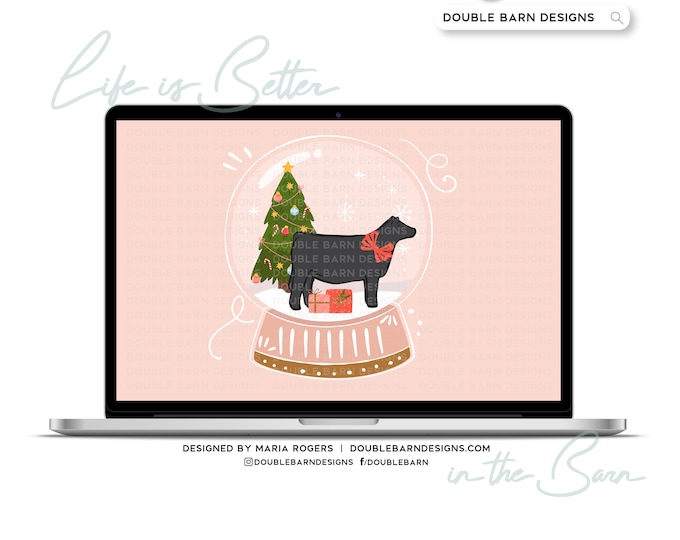 Christmas Snowglobe Heifer Digital Download - PNG Ai JPG Files Included | Commercial Use
