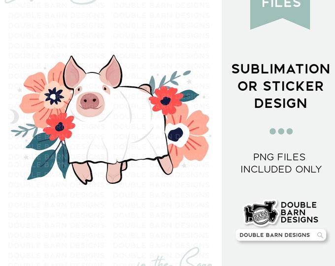 2023 Show Pig Floral Ghost - PNG Files Included | Commercial Use