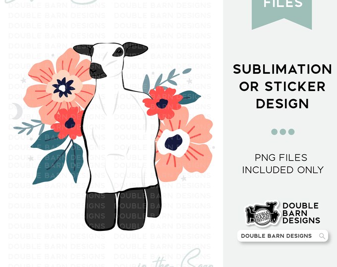 2023 Show Lamb Floral Ghost - PNG Files Included | Commercial Use