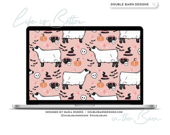 Halloween Show Cattle Black Seamless Pattern - PNG JPG Ai SVG Files Included | Commercial Use