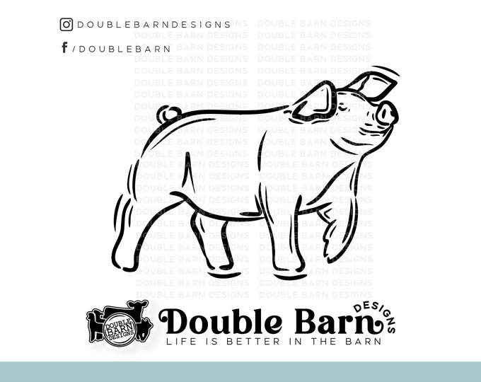 Line Pig Show Silhouette Set Digital Download | SVG - AI - PNG
