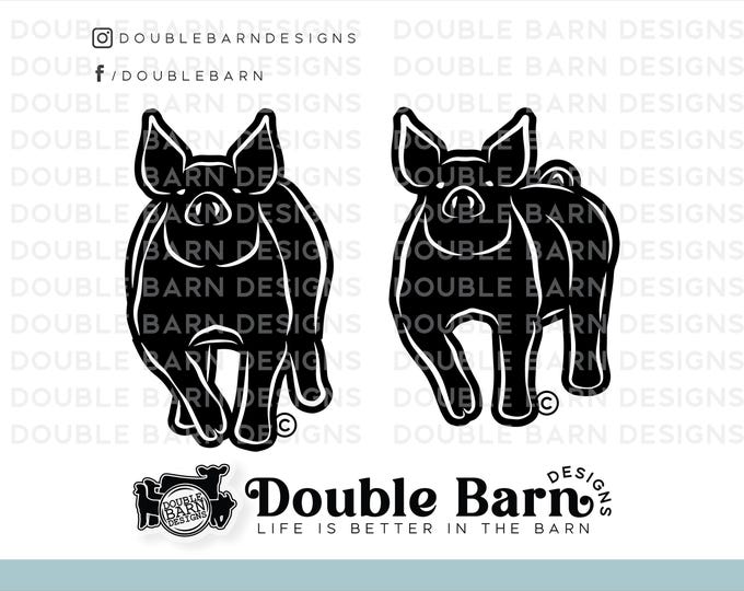 Show Pig Line Design Set Digital Download - SVG - PNG - AI