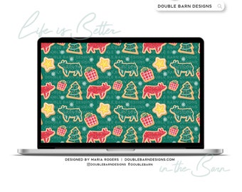 Show Pig Christmas Cookie Seamless Pattern - PNG JPG Ai Files Included | Commercial Use